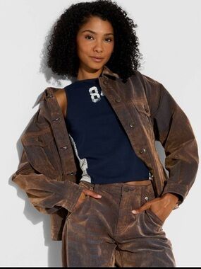 Wild Fable Women's Foundational Denim Oversized Trucker Jacket - L